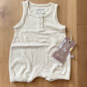 NWT Goumi Kids Birch Romper SZ 0-3mo Baby Cream One Piece Bamboo Organic Cotton